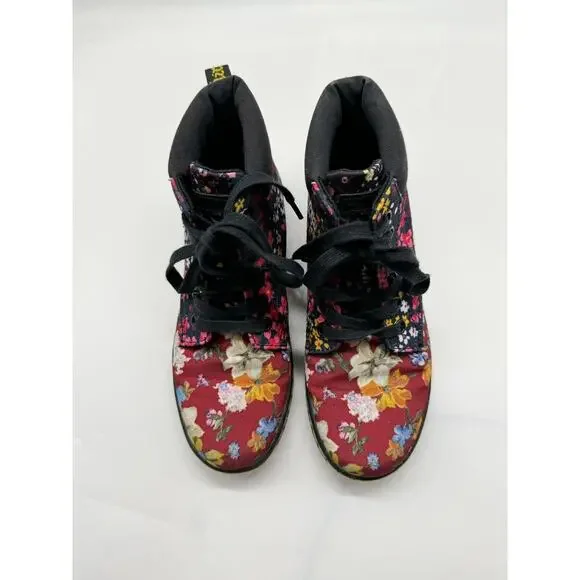 Dr. Martens Maelly Dark Floral Canvas Upper High Top Combat Boots Women’s Size 5 - Picture 4 of 12